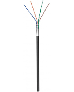 CAT5e FTP 100m buitenkabel op rol stug zwart CCA