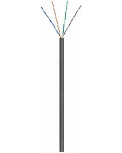 CAT6 U/UTP 305m buitenkabel op rol soepel zwart CCA