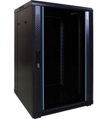 18U patchkast met glazen voordeur (BxDxH) 600x600x1000mm