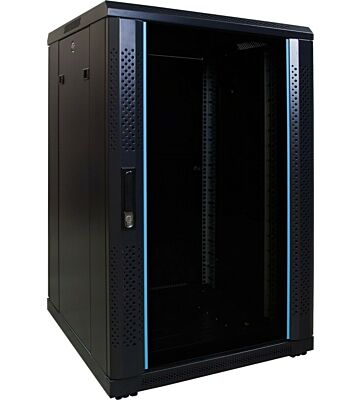 18U patchkast met glazen voordeur (BxDxH) 600x600x1000mm