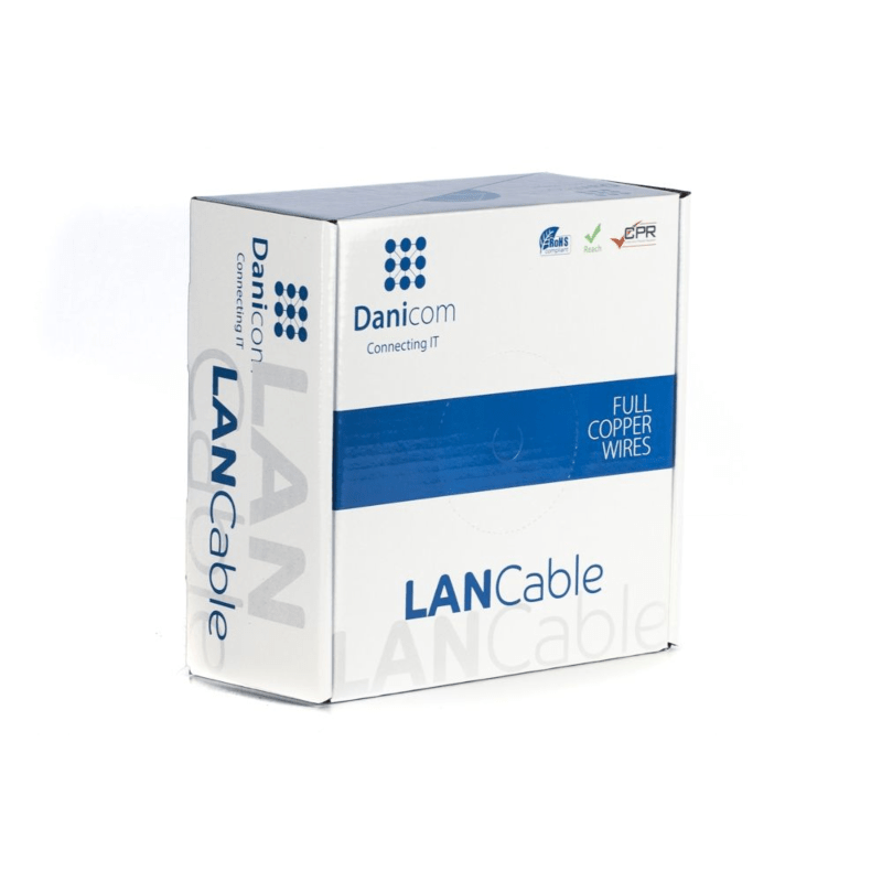 DANICOM CAT5E UTP 100m Buitenkabel op rol stug -  PE (Fca)