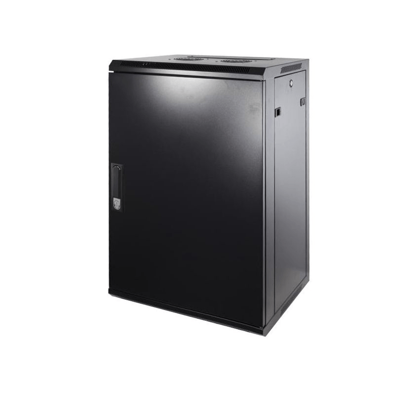 18U wand patchkast met metalen voordeur, 600mm diep