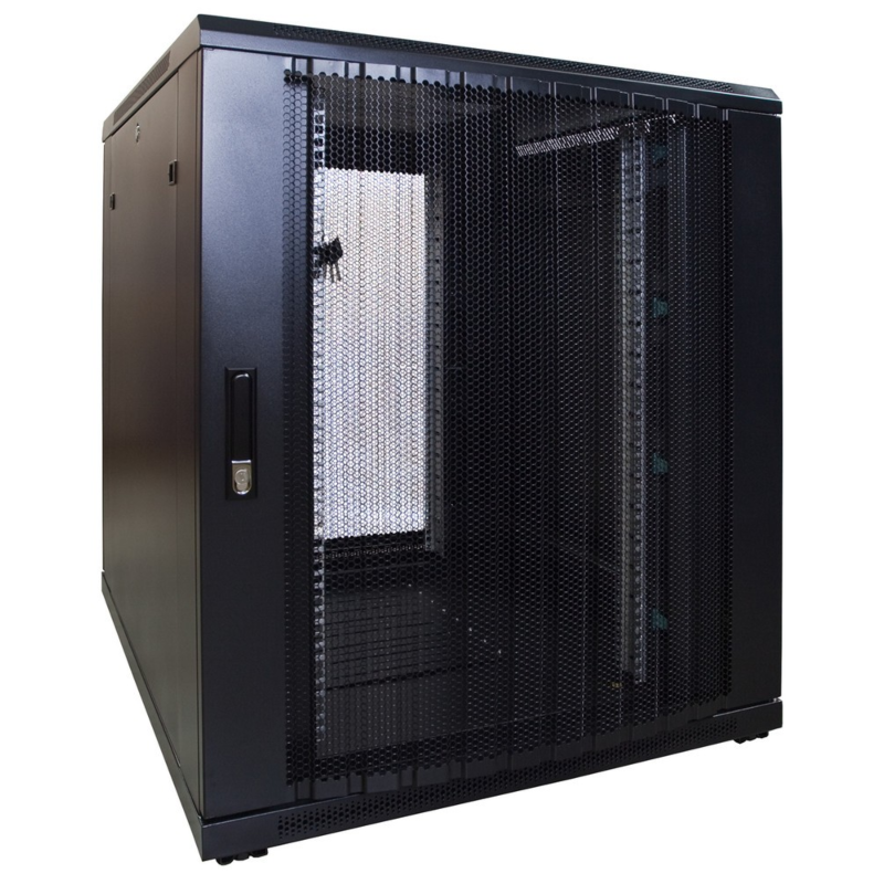 12U mini patchkast met geperforeerde voordeuren, 1200mm diep