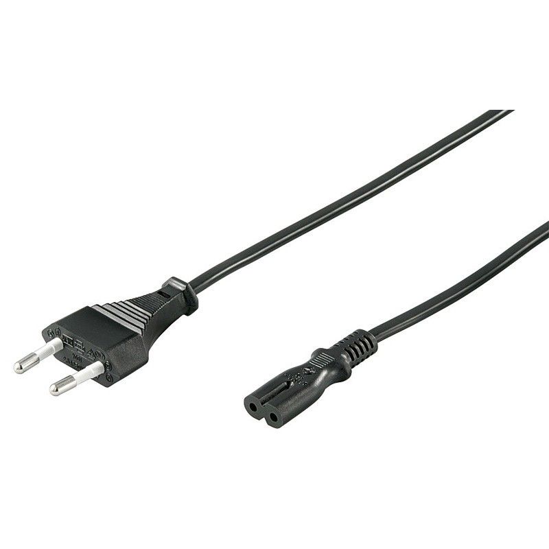 Netsnoer euro plug naar C7 5m zwart