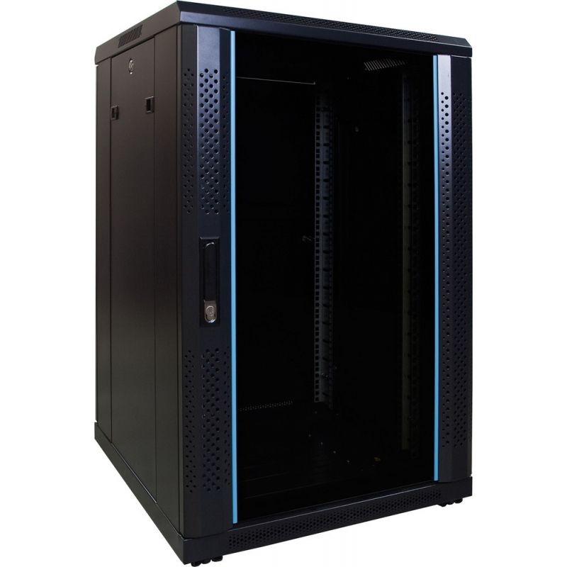 18U patchkast met glazen voordeur (BxDxH) 600x600x1000mm
