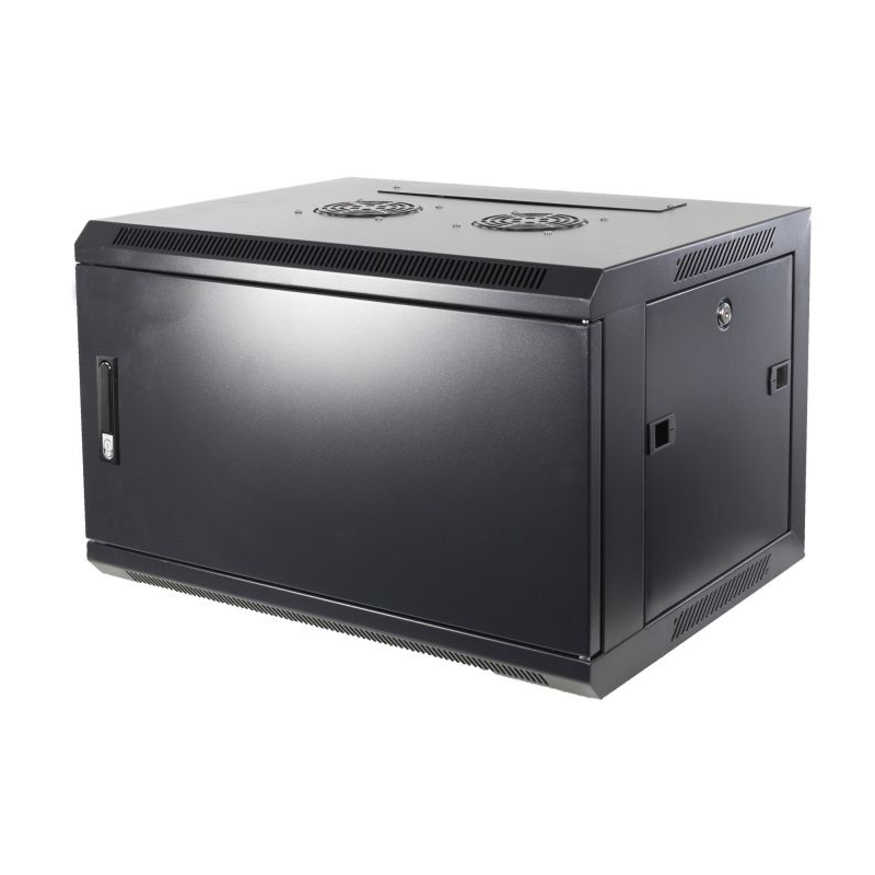 6U wand patchkast met metalen voordeur, 450mm diep