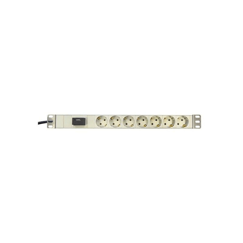 19 inch 7 voudige stekkerdoos - Surge Protection Device - wit