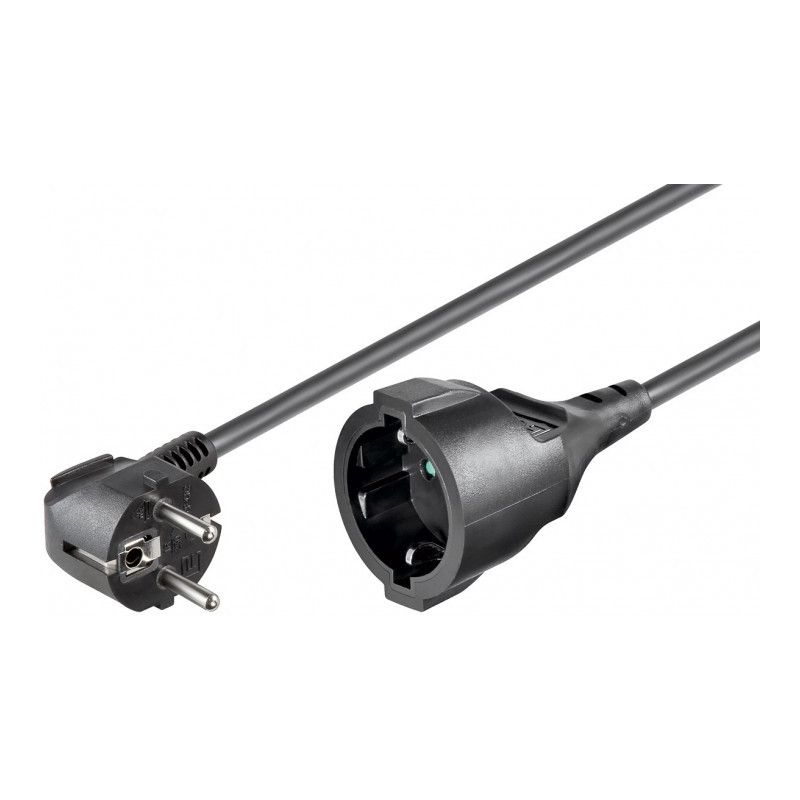 Verloopkabel schuko 5m zwart