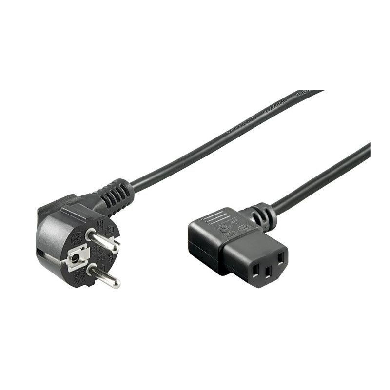 Netsnoer haaks schuko naar haaks C13 5m zwart