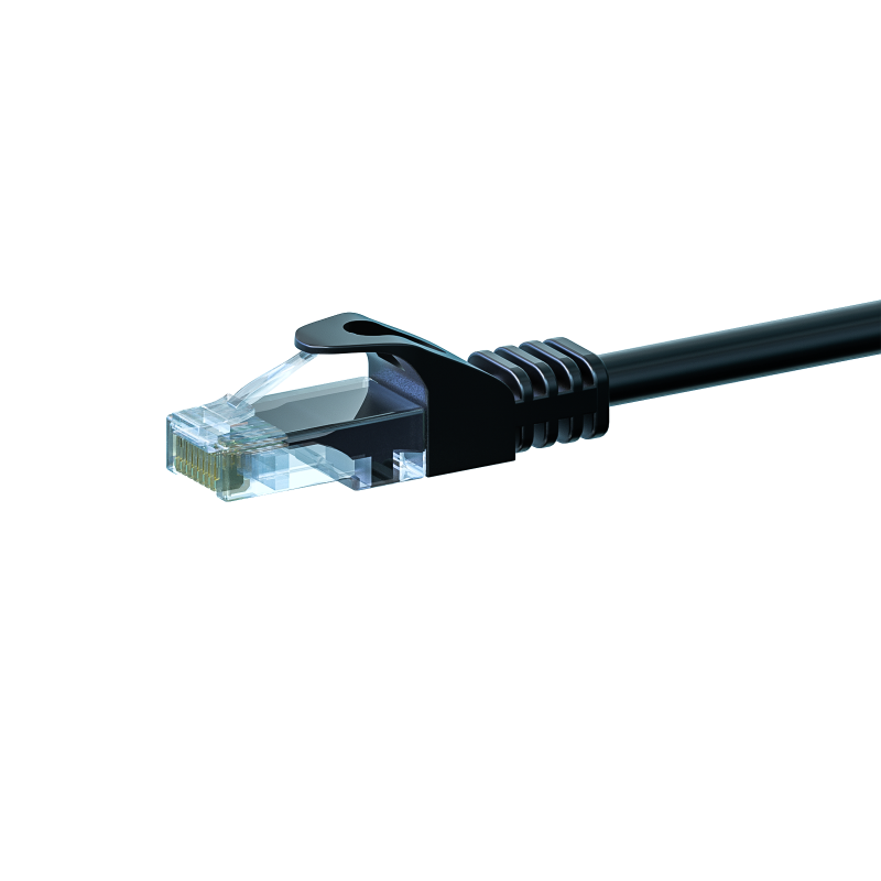 UTP CAT5e patchkabel 0,25m zwart - 100% koper