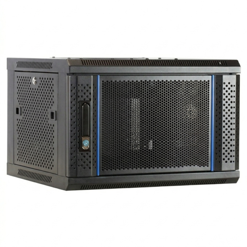 6U wand patchkast met geperforeerde deur, 450mm diep