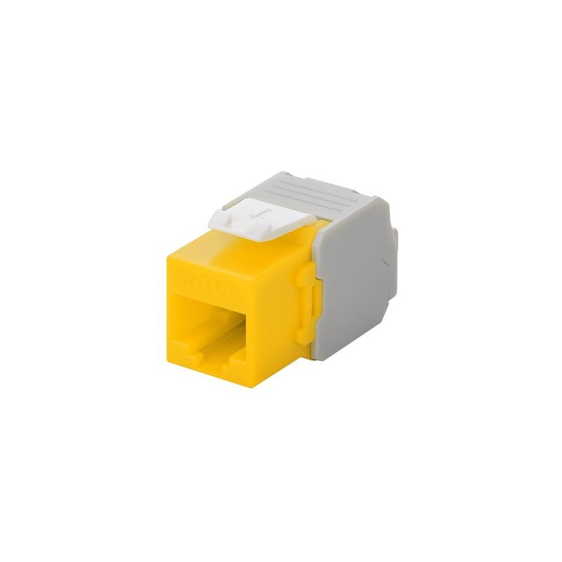 CAT6a UTP Keystone Connector - Toolless - Geel