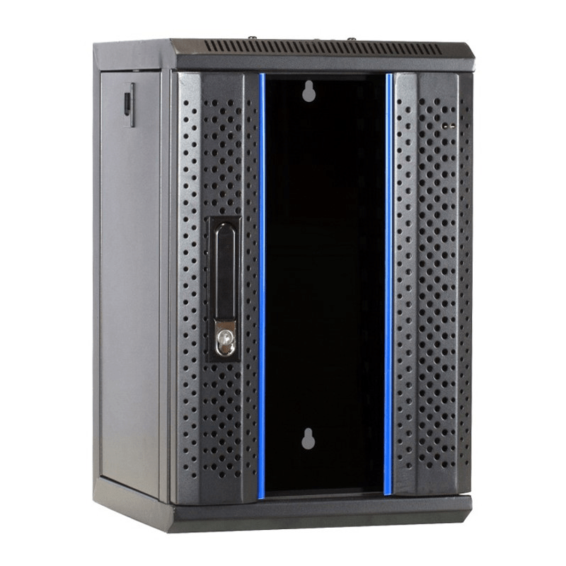 10" 9U wand patchkast met glazen voordeur