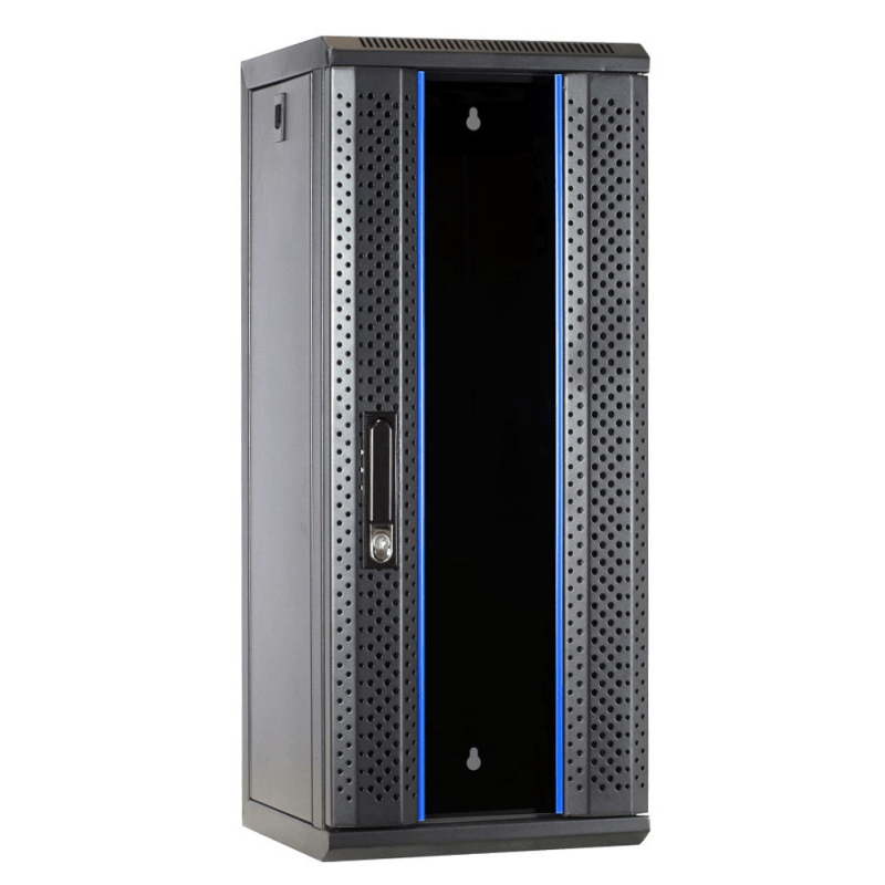 10" 15U wand patchkast met glazen voordeur