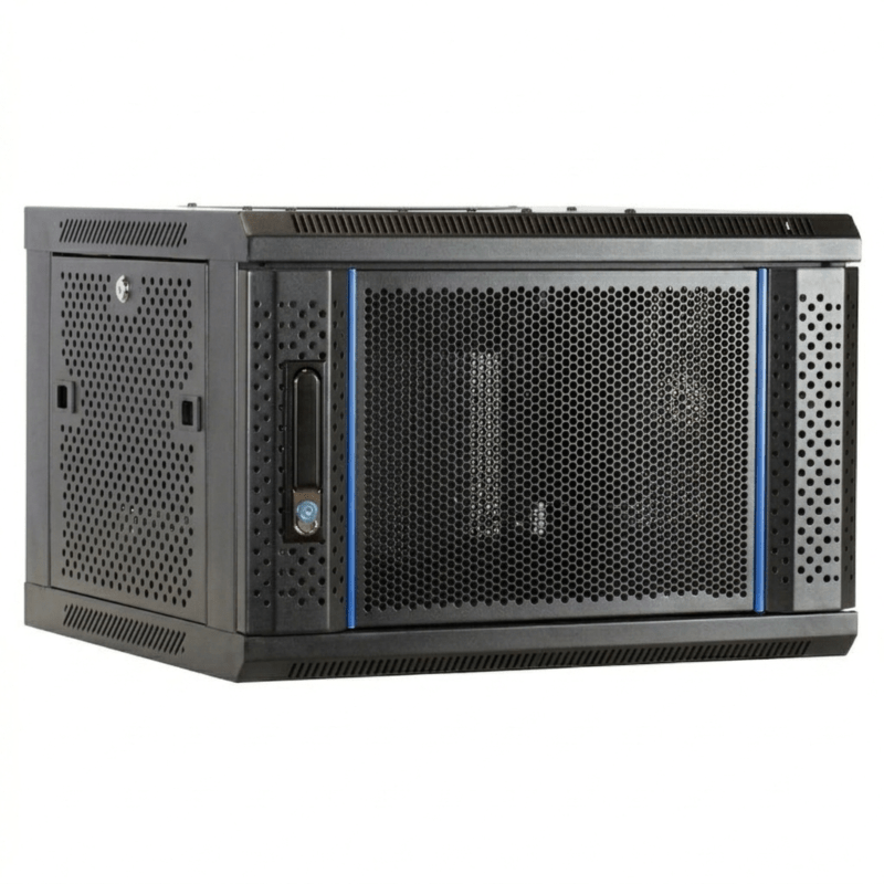 6U wand patchkast met geperforeerde deur, 450mm diep