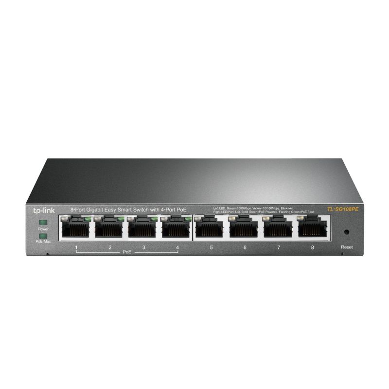 TP Link 8-poorts SG108PE unmanaged PoE smart switch