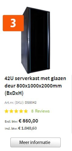 42U serverkast met glazen deur